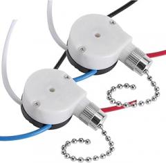 Ceiling Fan Switch ZE-208s E89885 3 Speed 4 Wire Fan Light Switch Replacement Part Speed Control Pull Chain Switch (Nickel) 2 PCS