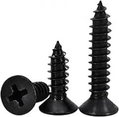 M1 M2 M3 M4 M5 Black Phillips Self Tapping Screw Cross Conuntersunk Flat Head Carbon Steel Electronic Drywall Screws Woodworking(8mm,M1(50Pcs))