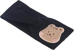 LUCKDANO ZASCHMOY Highelasticity Cotton Baby Headband with Cartoon Pattern, Suitable for Toddlers Aged 0-8 Years, Comfortable and Adjustable. (Black)