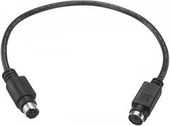 1 Feet PS/2 Mouse and Keyboard Extension Cable - 28 AWG 6 Pin UL2464 Copper Wires Male to Female Extension Cable for PS/2 Round Mouse Keyboard, Black