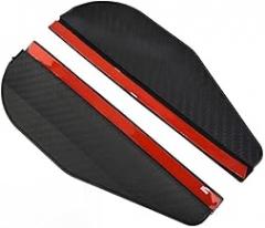 Rearview Mirror Rain Shield with Carbon Fiber Pattern, Made from Flexible and PVC, Protects Mirror by Redirecting Rainwater, Fits Most Cars