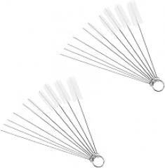 Multi-use Cleaning Brush Set 20pcs White Needle Tip Tube Brush for Kitchen Hose Keyboard and Water Cup Cleaning, Flexible Practical for Home and Electronics