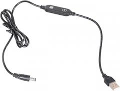 USB 5V to 5.5x2.5mm Adjustable Power Cable with Digital Screen for Electronic Device Fan LED Light 12W Output