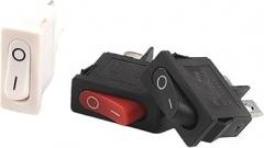 5/10Pcs Push Button Switch 21X9.5mm 2Pin 2 Position Rocker Switch KCD1 Snap-in on/Off Rocker Switch 6A 250V/10A 125V(2Pin Red Black,5 PCS)