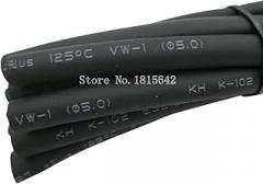 2 Meters/lot Black 5mm Heat Shrink Heatshrink Shrinkable Tubing Tube Sleeving Wrap Wire Color New 2025 Arrival for Reliable Electronic Component, Precision, Stable Performance