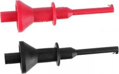 2pcs Testing Hook Clip Multimeter Probes Plug Clamp for Electronic Testing Red Black and Electronics Features Strong Grasp and Easy Cable Threading