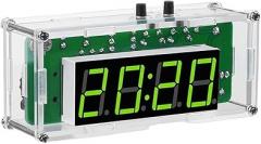 New 2024 DIY Kit Electronic Clock Led Display C51 Microcontroller Kit Digital Clock Time Light Control Meter Green/Blue/Red Accessories