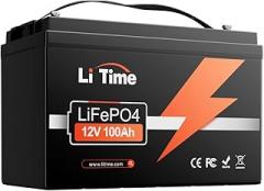 Litime 12V 100Ah Lithium Battery, Group 31 LiFePO4 Battery, 4000+ Deep Cycles with BMS Protection, Perfect for RV, Travel Trailers, Solar, Off-Grid and Home Backup