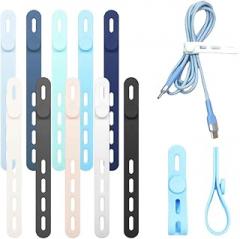 2025 New Reusable Cable Ties, Washable Adjustable Silicone Cable Ties, High Elasticity Cord Ties for Electronics, Home, Office, School, Travel Essential Cord Organizer