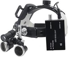 Dental Magnifying Lens Wearable Adjustable Binocular 5W Headlamp with Rechargeable Lithium Battery and Clip(E)