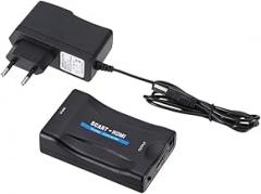 1080P SCART to HDMI-Compatible Video Converter Adaptier for HDTV DVD for Sky Box STB Plug and Play with DC Power Adaptier New 2026 High for Reliable Electronic Component