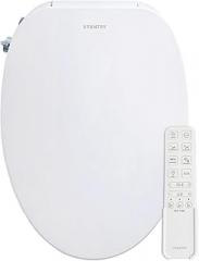 Elongated Electronic Bidet Toilet Seat with Wireless Remote Control,Heated Toilet Seats, Warm Air Dryer,Temperature Controlled Wash and Soft-close Functions (TE001-116)