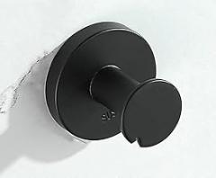 Black Stainless Steel Robe Hook Wall Mounted Towel Hook Clothes Hook Bathroom Hardware Hooks Chrome U Small Style