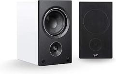 PSB Speakers AM5 Powered Bookshelf Speakers with Bluetooth and Phono Preamp - White