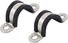 2Pcs 20mm Pipettes & Pipettors Dia Rubber Lined U Shaped Stainless Steel Hose Pipe Clips Electronic Pipettors Clamp Cable