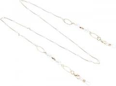 Milisten Pearl Eyeglasses Chain and Face Mask Anti-lost Lanyard with Heart Beads for Women, Multi-purpose Lightweight Glasses Strap for Everyday Use