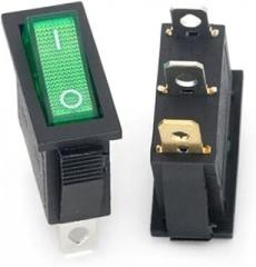 Electronic Rocker Switch Compact Design With Indicator Light; Perfectly Suited For Household Appliances And Automotive Uses(green)