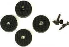 4 Quality Rubber Feet for Guitar Amps Speaker Cabinets etc, Large dim 35mm Black