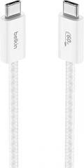 Belkin USB C to USB C Cable, 3.3ft, 60W - Type C Charger, iPhone Charger Cord, Soft, Braided, Flexible for iPhone 17, Galaxy S25, Pixel 9, Airpods, iPad Pro, Tablet & More, Travel Essentials - White