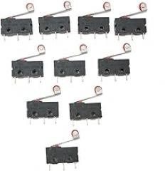 10 Roller Lever Limit Switches For Electronics, PCB Applications With 5A Current Rating For Various Devices