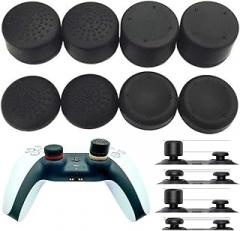 MaD Vision 4 Pairs of Ergonomic Thumb Grips for PlayStation 5 (PS5)|PS4|Xbox Series X-S/One|Nintendo Switch Pro|Different Heights&Texture - Black