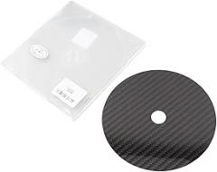 CD Stabilizer Tuning Mat Disc Vibration Reducer Carbon Fiber 0.2mm for Audiophile Sound Quality Upgrade with Static Electricity Elimination (Black)
