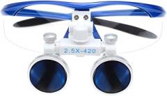 2.5X Portable Binocular Loupes 420mm Working Distance Optical Glasses (Blue)