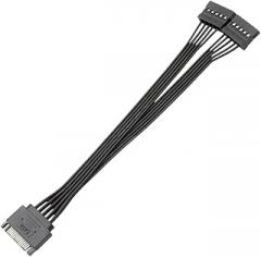 Q6PA 15 Pin Male to Dual Female Power Splitter Adaptier Cable 18AWG Serial ATA Hard Extension Cable New 2026 High for Reliable Electronic Component, Precision, Stable Performance