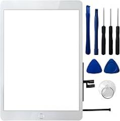 New Digitizer Glass Touch Screen Replacement Compatible for iPad 7 and 8th 10.2 7th Gen 2019 + Home Button- White