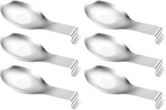 Milisten 6pcs Stainless Steel Spoon Rest for Kitchen Counter Wear-resistant Cooking Spoon Holder with Polished Surface Daily Use Utensil Rest for Stove
