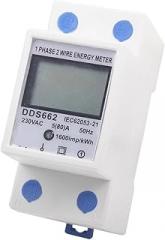 Single Phase Two Wire LCD Backlight Digital Display Single Phase Electronic Energy KWh Meter AC 230V Electric Din Rail