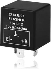 Flasher Relay for LED Turn Signal CF14 LED Flasher Relay 3-Pin 12V LED Electronic Turn Signal Flash Plugin Flasher for Lights Fix Hazard Warn Hyper Blink Flash CF-14 EP35(Fixed)
