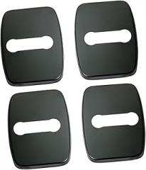 Unomor 4pcs Car Door Lock Protector Cover Case Stainless Steel Lock Buckle Shield Resistant Trim for Random Colors Reduces Noise Easy Install