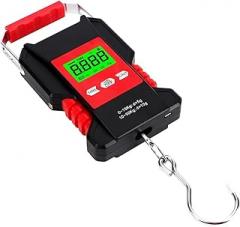 50kg/5g Waterproof Digital Hanging Scale, LCD Mini Hook Scale, Portable Electronic Hand Scales, Fishing Luggage Weighing Scales High Precision for Construction, Factory, Farm