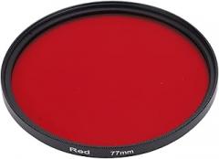 Red Camera Lens Filters, Camera Optical Glass Red Full Color Filter, Camera Lens Photo Filter for DSLR Camera (77mm)
