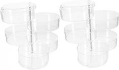 2 Piece Plastic Jewelry Organizer Rotating Cable Storage Box Wire Storage Case for Electronics Jewelry Earphones Compact Multi-use
