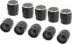 Wh148 | 5pcs Black 6Mm Potentiotracker Metier Knobs Caps Knurled Shaft Potentiotracker Metier Control Knob Diatracker Metier 15Mmx17Mm Aluminum Switch Knob High for Electronic Component