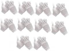 10 Pairs Anti-Static Gloves for Electronics PC Building Protective Double-Sided Work Gloves Red Stripes Dust-Free and Comfortable