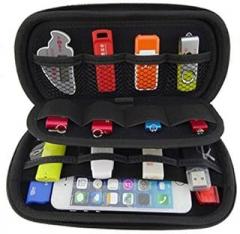 USB Drive Organizer Electronics Accessories Case Big Capability USB Flash Drives Bag (Black)
