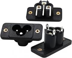 5 Pcs AC IEC 320 3 Pin IEC320 C14 Electrical Power Socket 5A with Metal Thread 250V 2.5A C6 Plug C0innector Computer Mount Outlet New 2026 High for Reliable Electronic Component