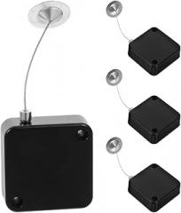 jojofuny 4pcs Anti-Theft Pull Box Retractable Lost Cable Case with Stainless Steel Cable Telescopic Wire Holder Lock Box for Electronics