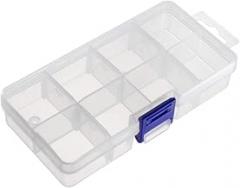 Component Storage Box - PP Adjustable 8 Grids Electronic Component Containers Tool Boxes Clear White 137x67x30mm