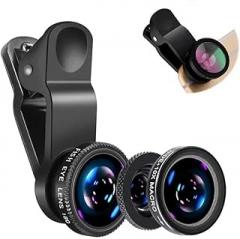 Generic 3 Lens Kit for iPhone and Android Smartphones | Ultra Wide Angle, Fisheye, Macro Lenses | Camera Photography & Video Creation | Palo Alto Electronics