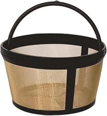 8-12 Cup Reusable Filter Basket with Mesh Bottom Coffee Filter Coffee Gold Basket Strainer for Basket Styles Coffee Maker and Brewer