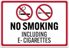 Electronic Cigarettes Prohibited Sign Metal Sign 12 x 8 Inch – Suitable for Home, Office, or Work Areas