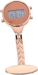 Rose Gold Electronic Digital Hanging Fob Watch for Nurses with Alarm Stopwatch Calendar Easy Read Display Medical Pocket Watch for Hospital Clinic Use