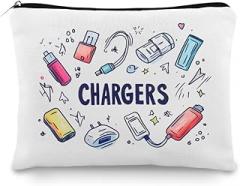 Sisadodo Chargers Organizer Travel Bag for Women Men Charging Cable Bag with Zipper Electronics Storage Bags Cord Plug Phone Earbud U Disk Storage Bags Organizer Toiletry Travel Cosmetic MakeupBag