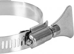 304 Stainless Steel 2/5/10Pcs/Lot Pipe Clamp Trachea Clamp Fixed Locking Clamp With Handle Throat Hoop Hand Twist Pipe(Size:21-38mm 5pcs)