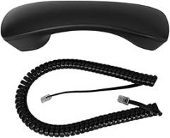 The VoIP Lounge Replacement Black Handset with Curly Cord for NEC Univerge DT300 DTL/ITL Series Phone 2E 6DE 12D 24D 32D 8LD SL2100 (Not Compatible with All NEC Phones - See Below)