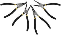 4Pcs Multifunctional Labor-saving Snap Ring Pliers Internal and External Circlip Calipers with Non-slip Handles Steel Fixing Clamp Tools for Mechanics and Electronics Repair
